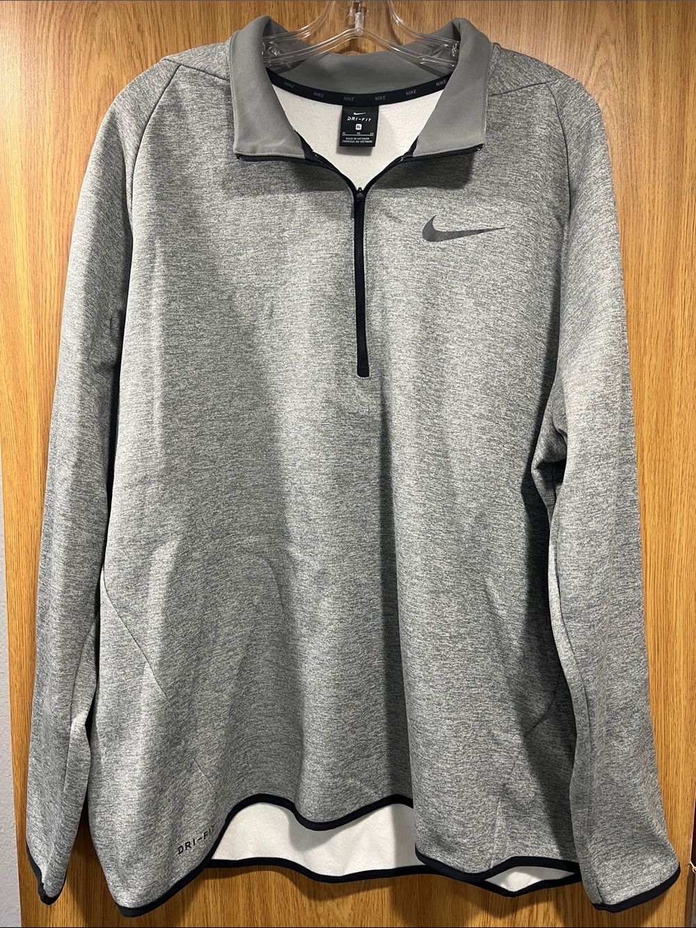 Nike Gray Heather Dri-FIT Quarter-Zip Performance Pullover